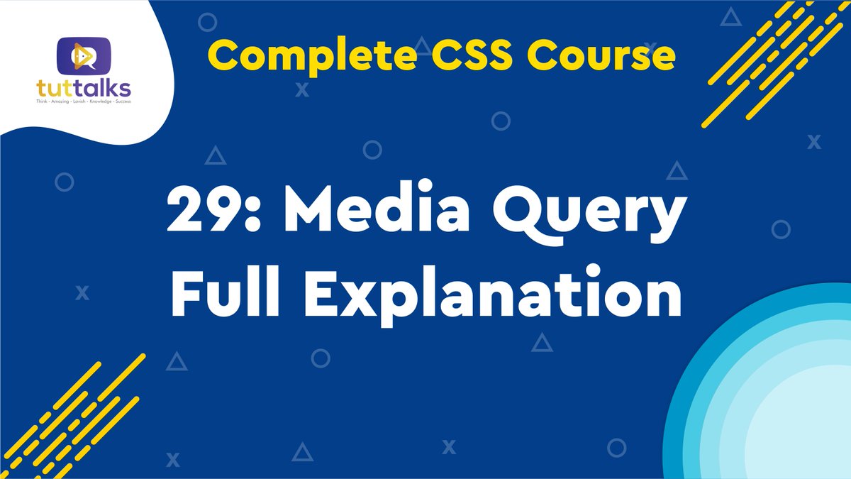 tuttalkspk's tweet image. Today's lecture is CSS for Beginners in Urdu/Hindi. In this tutorial, we will learn the Media Query Full Explanation.
You can watch it on YouTube.
youtu.be/QM43oOuYc3k
#csscrashcourse #cssfullcourseinurdu #TutTalks