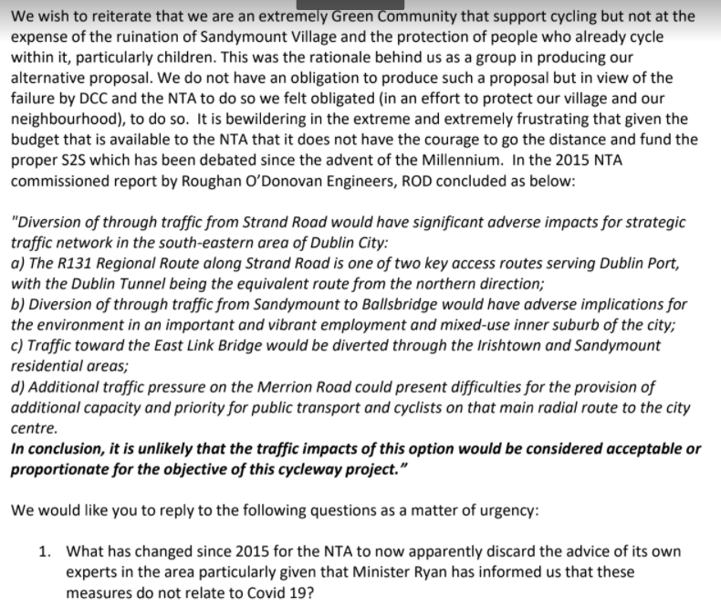 community_stc's tweet photo. .@EamonRyan with significant Infra Budgets available, why is the NTA not proposing a high-quality solution for Strand Road? Against advice of 2015 NTA report, NTA/DCC will directly impact communities creating congestion &amp; gridlock, not in line with Green Policies &amp; not acceptable https://t.co/VgeLnU3GYj