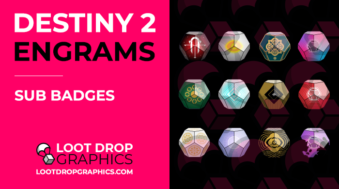 lootdropgraphic's tweet photo. We have another pack of Destiny engram Twitch subscriber badges for you to use on your channel. 

Ready to download and use NOW! 

➡️ https://t.co/cLFWQSSpzr https://t.co/VyespmAwFN