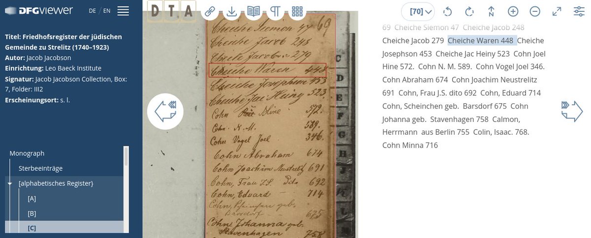 dwds_sgoettel's tweet photo. Dokumentation des Workflows u. einige Hintergrundinformationen zum Friedhofsregister (1740–1923) der jüdischen Gemeinde zu #Strelitz in Mecklenburg jetzt online unter: https://t.co/W2Eg7u3iTd
@JewishHeritageN @cjewishhistory @lbinyc https://t.co/WkXakQofpb