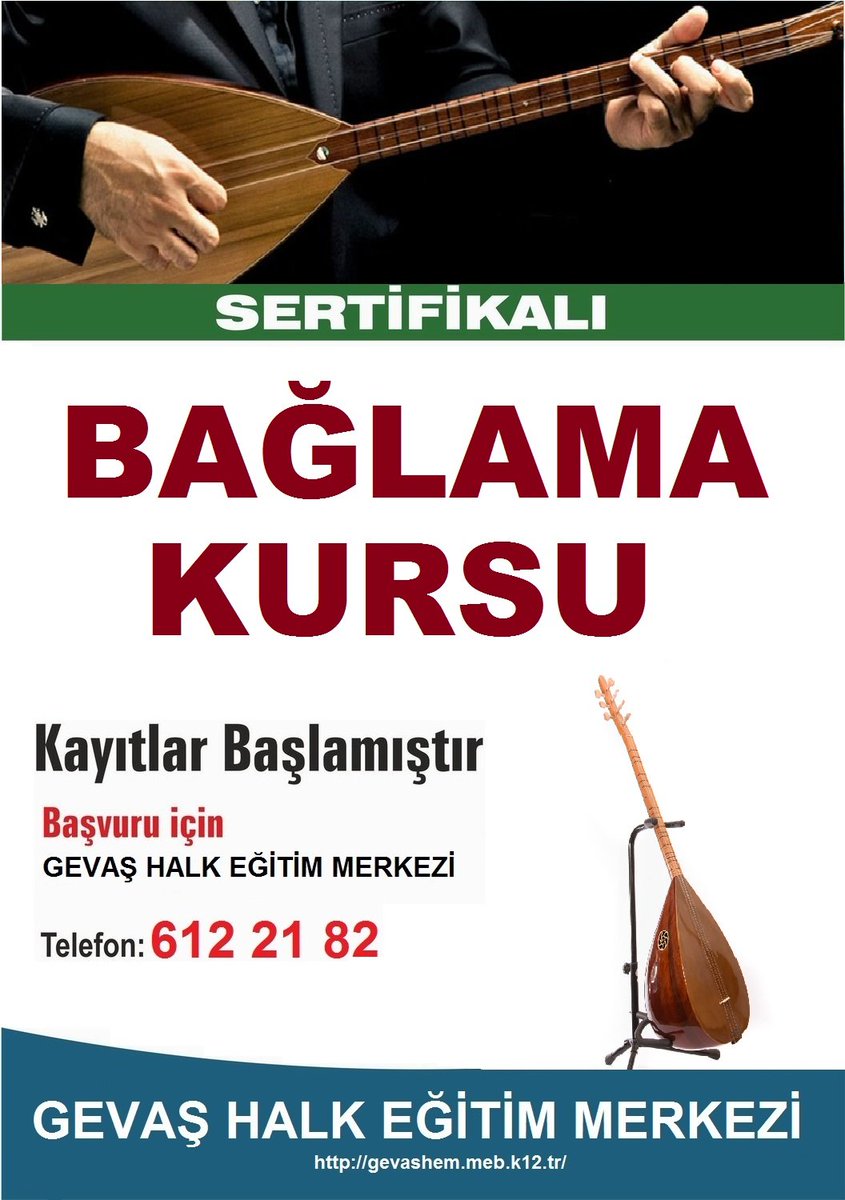 Bağlama kursu başvuruları başlamıştır.