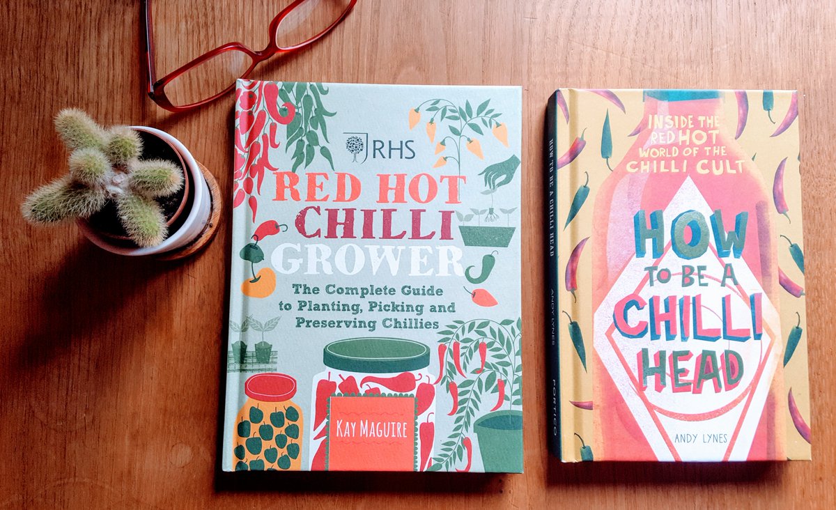 Chilli books back in stock - the classic RHS Red Hot growing guide and the fun  fact/recipe filled essential knowledge of the world of the Chilli Head. #chilli #book #winterreads #chilligrowing  #chillihead