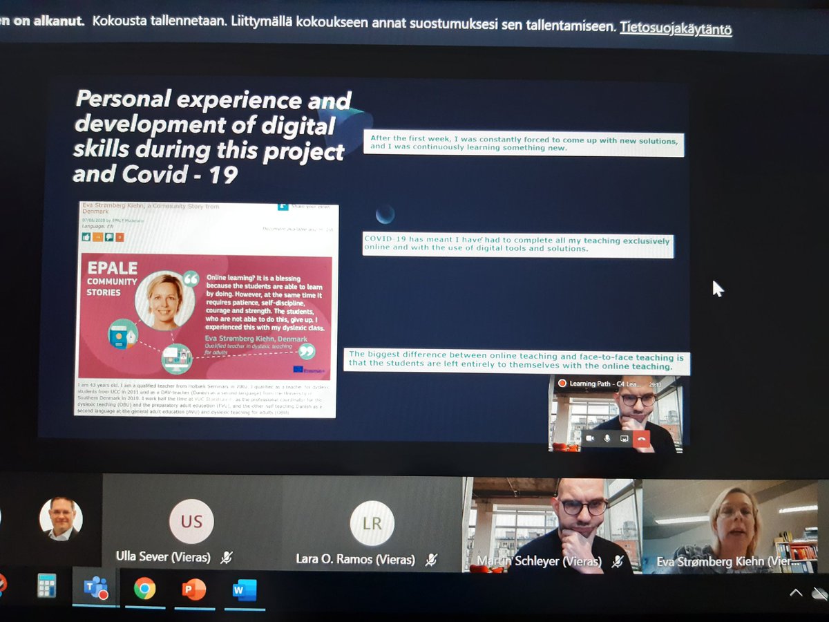 eulearningpath's tweet photo. Inspiring examples of personal learning paths; our project members described their #digitalcompetence development during the project.
All presentations will be uploaded to our website #eulearningpath.com #STSTEonline
#ErasmusPlus #DigCompEdu https://t.co/KJgVTXoSLt