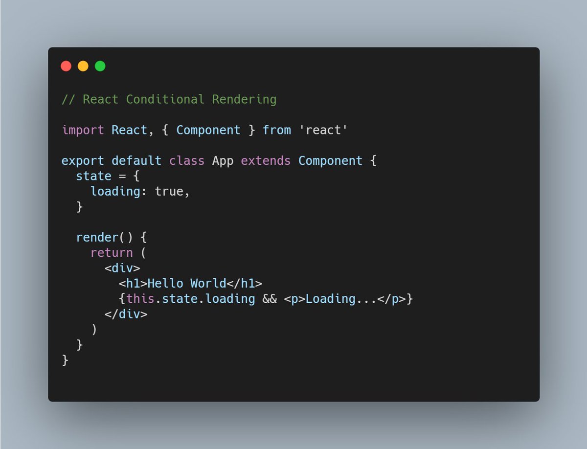 zoaibdev's tweet image. #AngularVsReact comparison.
How to conditionally render HTML elements to the DOM?
Angular uses custom *ngIf directive. React uses interpolation with short circuit operator (&&).