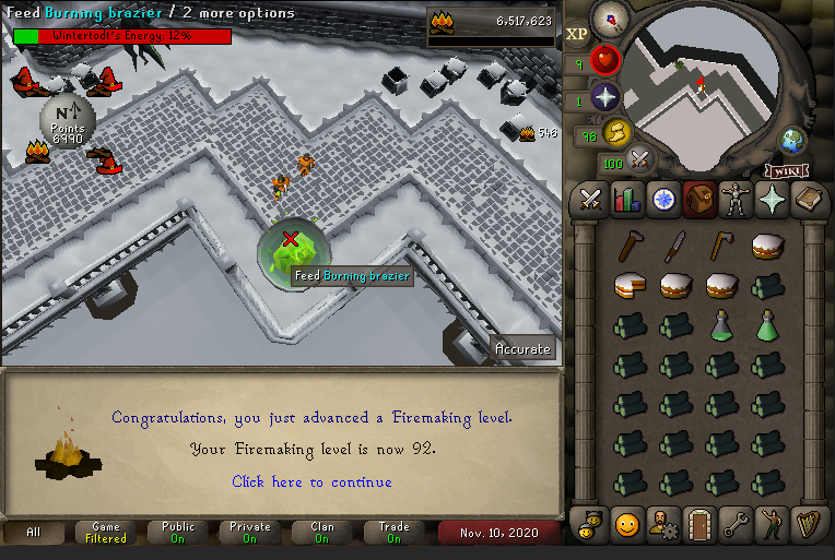 SoesOSRS's tweet photo. And that's 92 Firemaking after completing my first solo Wintertodt! PLEASE GIVE ME A TOME OR D AXE 🧐. Ending a solo is so hard, any tips for ending a WT solo? If you are interested, I attached my loot from 13.5k points in a solo.
#osrs #runescape #rsmobile #oldschoolrunescape https://t.co/8dKyFNqW95