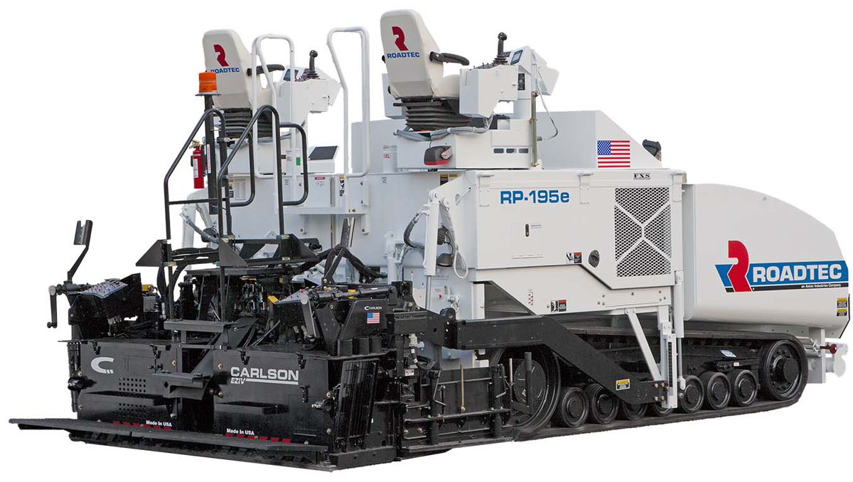 An example of #teamwork from two Astec brands: <a href="/Roadtec/">Roadtec, an Astec Brand</a>'s powerful RP-195e asphalt paver and <a href="/CarlsonPaving/">Carlson, an Astec Brand</a>'s industry leading EZIV asphalt screed. Together with <a href="/Petersoncorp/">Peterson, an Astec brand</a> they are Astec’s Construction Machinery Solutions group! #AstecIndustries  #OneAstec