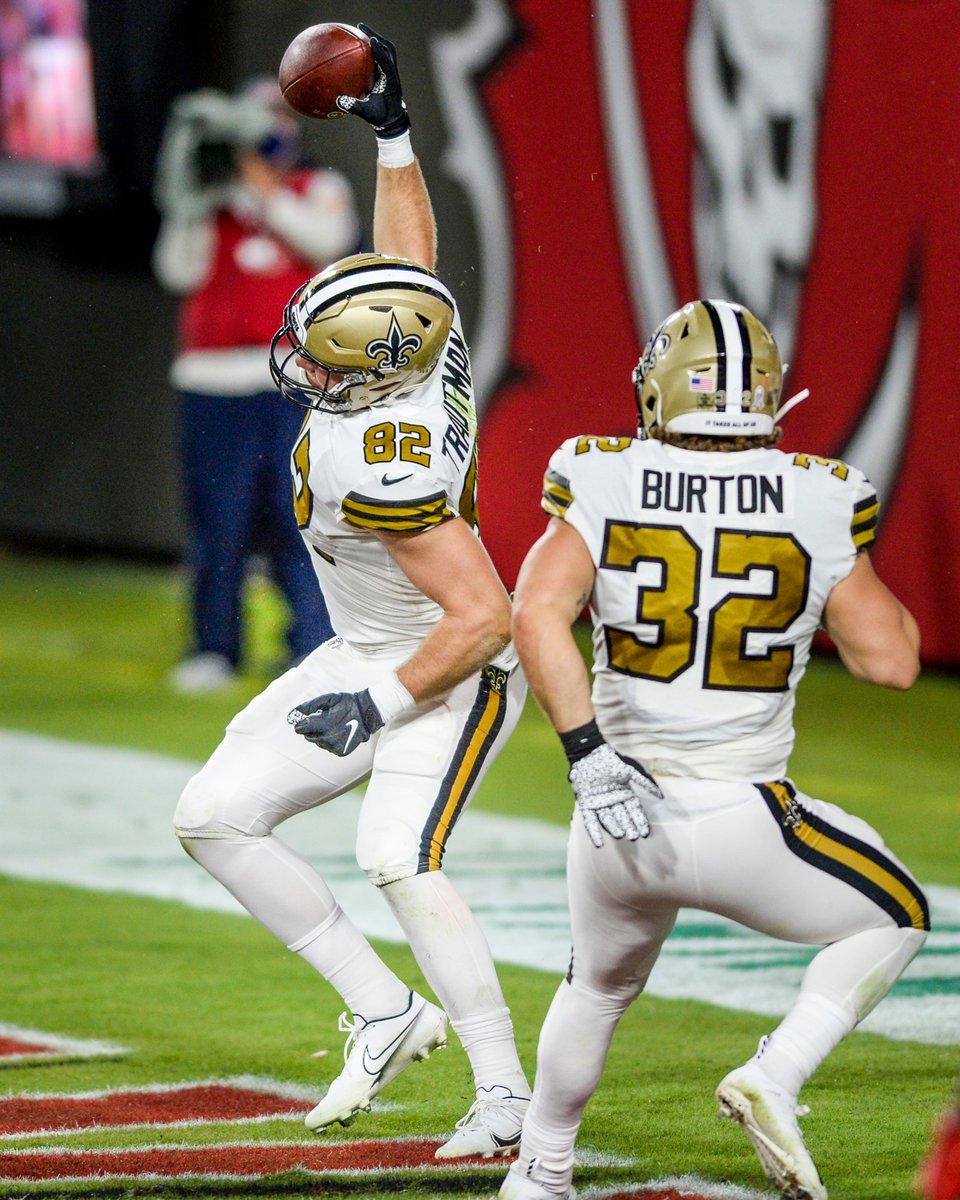 Saints's tweet photo. Standout at Dayton 🔀 Drafted in 3rd round 🔀 First NFL touchdown

𝗔𝗗𝗔𝗠 𝗧𝗥𝗔𝗨𝗧𝗠𝗔𝗡 🎣 | #Saints https://t.co/ZDx9Jbf2kH