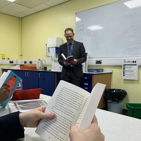 CarshaltonHigh's tweet photo. Y7 is the first year gp at #CHSG to enjoy Tutor Reads: being read to in the morning by their tutor.
A range of titles & genre will offer variety & by the end of 2020-21 all students will have shared min 6 books.
#tutorreads #literacy @amanda_spielman @MichaelRosenYes @MrDevenney https://t.co/NpIIzL4lt3