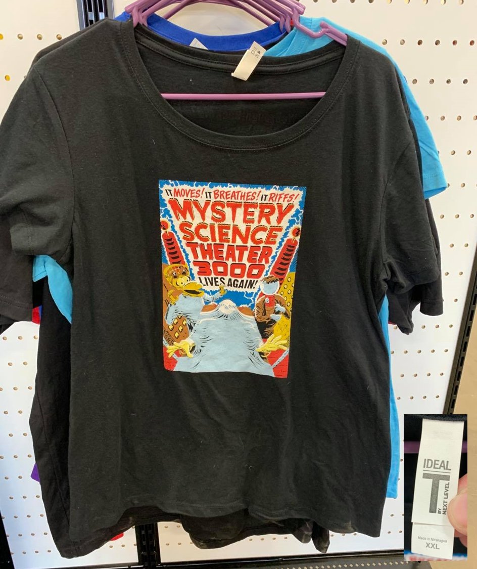 MSTieMinute's tweet image. TIME FOR ANOTHER GIVEAWAY!
This time it's a Ladies XXL Mystery Science Theater 3000 @mst3k Revival
"Lives Again" t-shirt and #WeBroughtBackMST3K sticker sheet. #MST3K #MSTieTurkeyDayGiveaway
Enter here: forms.gle/ELK6e7x6scNMR2…