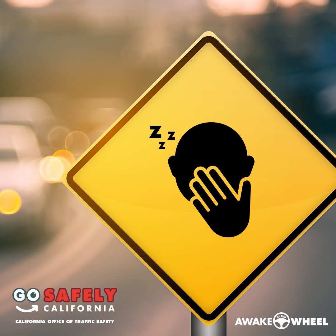 NewportBeachPD's tweet photo. Know the signs of drowsy driving and avoid going from point A to point Zzzz. Get at least 7 hours of sleep before you get on the road. #AwakeAtTheWheel
#GoSafelyCA #Daydreaming #Yawning #FrequentBlinking #Drifting #AwakeAtTheWheel #GoSafelyCA https://t.co/mO8OpBIqZR