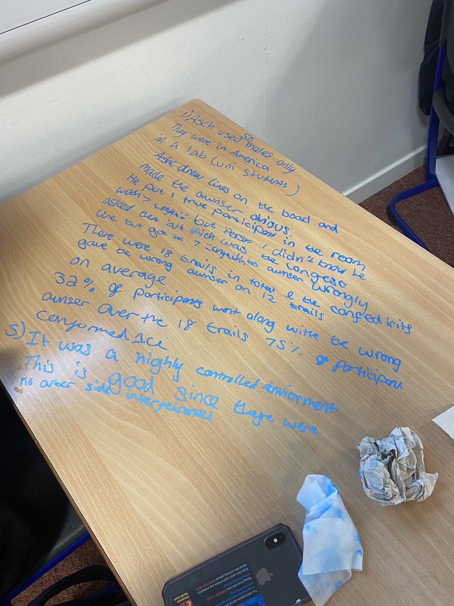National 5 psychology loved revising on their desks today !!!! Exam questions are better on desks 😻😻