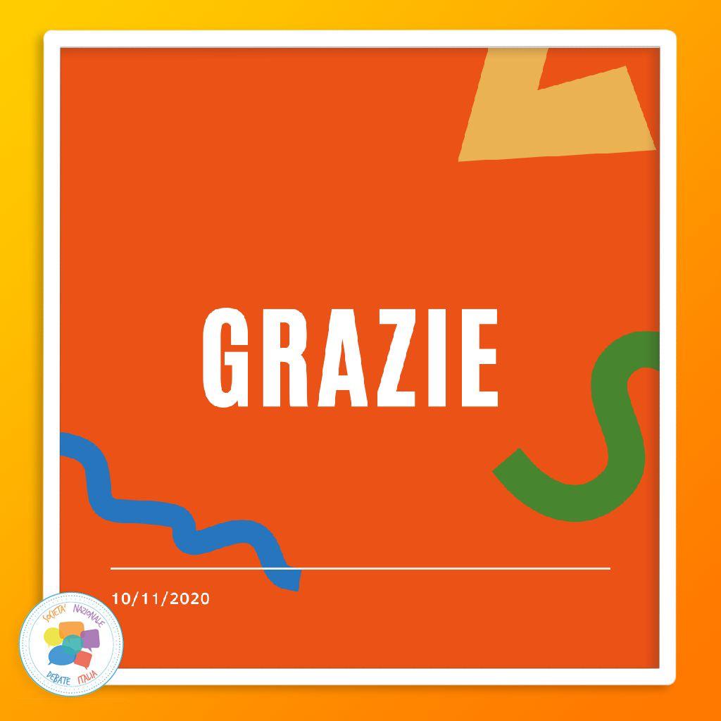 🙏 Il Comitato Organizzatore del primo Campionato Italiano
Giovanile di Debate, che ha visto svolgersi nella settimana
appena trascorsa la sua prima giornata, intende ringraziare di
cuore tutti coloro che hanno preso parte come attori e come
staff!