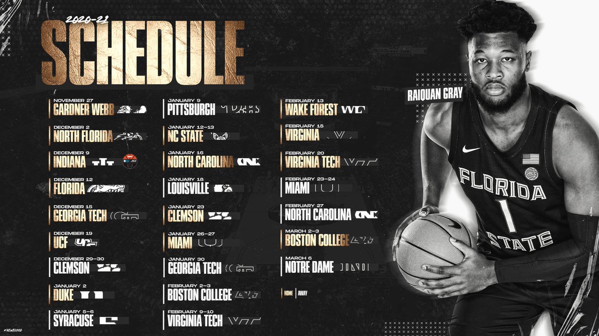 The 2020-21 Florida State Men's Basketball Schedule : r/fsusports