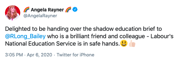 Wes Streeting dismissing the National Education service as a failed slogan is a kick in the teeth for Angela Rayner, who championed it as Shadow Education Secretary and has carried on promoting it as Deputy Leader. She hoped it would be "in safe hands".