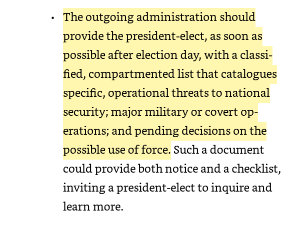 3. The 9/11 Commission Report then provided strong recommendations for transition work immediately after the general election.These are the very tools the  @USGSA is now denying Biden transition and the American public.From the Report: