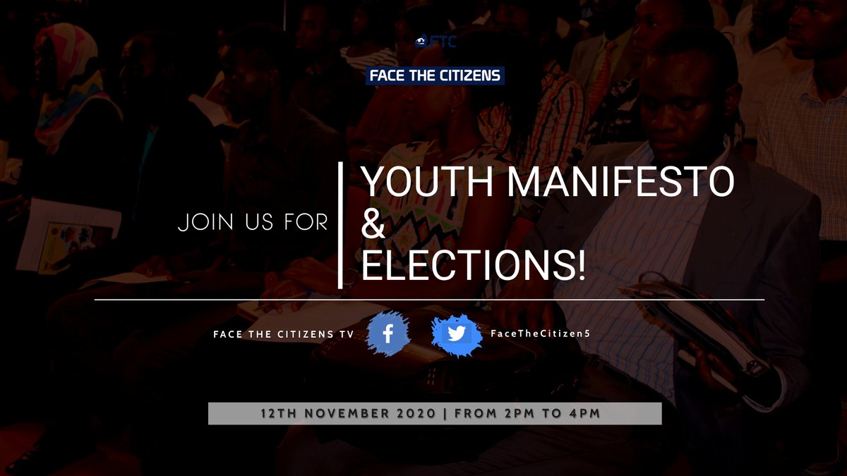 FaceTheCitizen5's tweet photo. This Thursday, we will be discussing the youth Manifesto and Elections, Yes! we will have both the youth, and the people responsible in one hall sharing ideas.

We will also keep this discussion going on our social media pages.

More details to follow🔽

#FaceTheCitizens 
#Youth https://t.co/g9t3shNkVp