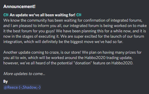 CrazeHabbo's tweet photo. Big updates coming from Craze!
#Habbo #Habbo2020 #HabboFansites https://t.co/88n8wsNx6U