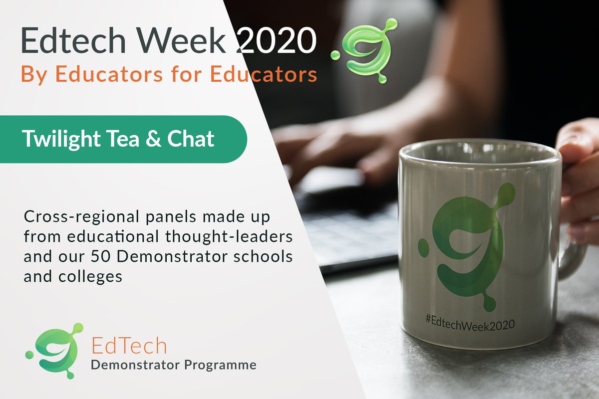 EdtechDemo's tweet photo. 1 hour til #tuesday Twilight Tea &amp; Chat
'Vision Teaching &amp; Learning'

Led by @MissLauraJSmith

Chatting about;
Best quality #teaching &amp; #learning, #remotework, engaging with parents in #lockdown

Join us at; 
https://t.co/gwkoTeFqKZ https://t.co/3DtZJu4sdB