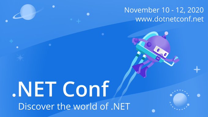 .NET Conf 2020

10th anniversary
.NET 5 launch

In one hour... 
Keynote of <a href="/coolcsh/">Scott Hunter</a>

Check out the agenda!
dotnetconf.net/agenda

#dotNETconf #dotnet #dotnet5

dotnetconf.net