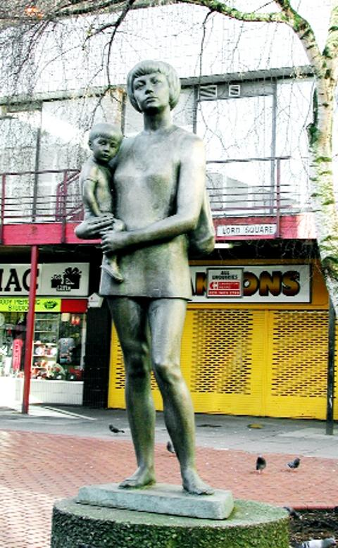 DannyJBrierley's tweet photo. @caitlinmoran Blackburn also has this, which was created by Welsh artist Robert Thomas in 1974. It was controversial at the time because... she isn't wearing a wedding ring. https://t.co/Hpaus4iFsU