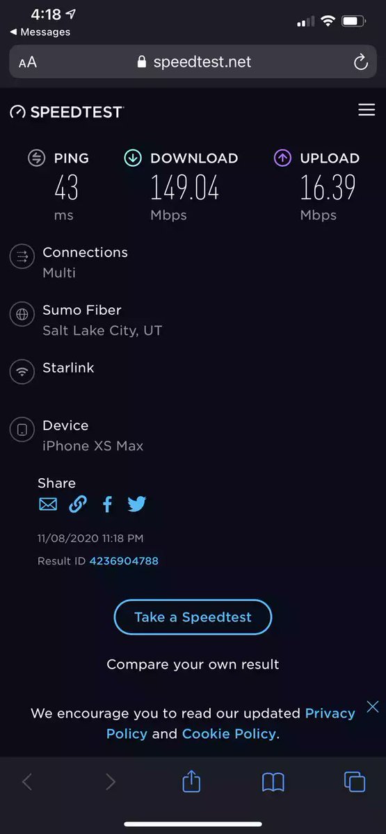 PPathole's tweet image. Starlink works amazingly well in all different types of adverse weather conditions ... This is the goal of Starlink, to offer reliable &amp;amp; stable Internet connection w/ good speeds &amp;amp; low latency to the most remote locations on the Earth for affordable prices 🛰️💫  @elonmusk