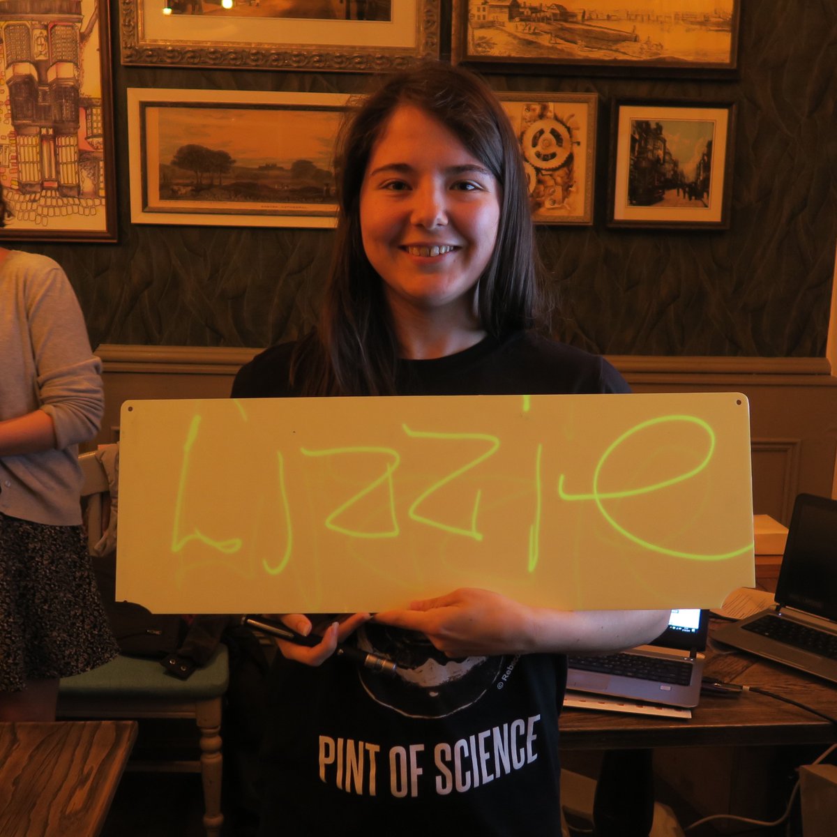 ABIOMATER's tweet photo. We love telling people about out research! And getting involved with outreach events. Over the past years two of our PhD students involved with @pintofscience, Elizabeth in 2019 & Jacob in 2020's online Pint of Science (so no photo sadly) #catchup #pint19 #pint20 https://t.co/2cGDRyM1ab