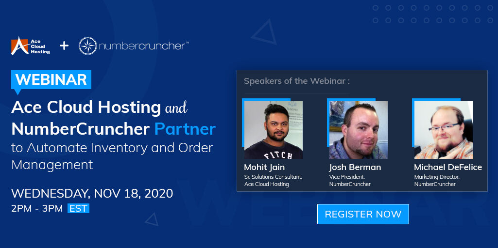Do you find managing the inventory and orders a tiresome task?

Tune in on 18th Nov, 2 PM-3 PM EST for our webinar with <a href="/NC_Software/">NumberCruncher</a> where you will learn how to cope up with inventory-specific challenges- bit.ly/ace-numbercrun…

#webinar #ACEandNumberCruncher