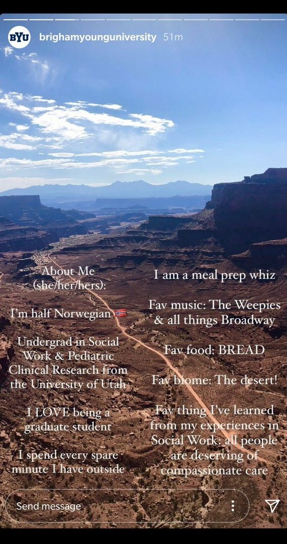 The Pronoun People now run BYU"s Instagram. Here's hoping President Worthen doesn't start introducing himself as "Kevin Worthen, He/Him/WHOOOOSH."