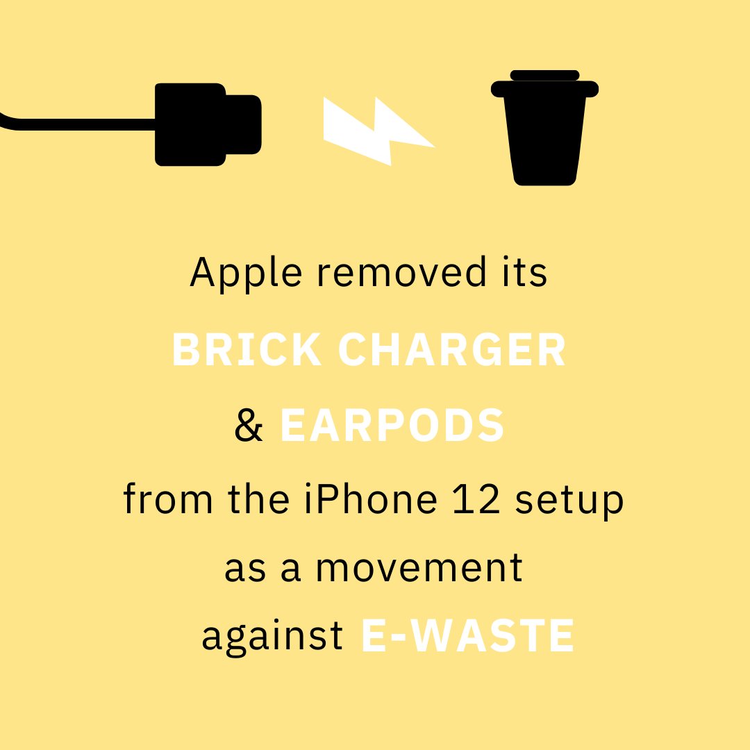 Jo_TheFish's tweet photo. As a movement against e-waste, @Apple has decided to remove its brick charger and EarPods from the iPhone 12 setup, encouraging customers to reuse the accessories they already own. 

Is Apple truly concerned about reducing e-waste, or is this simply a PR distraction?
#iphone12 https://t.co/0nTjflPqGK