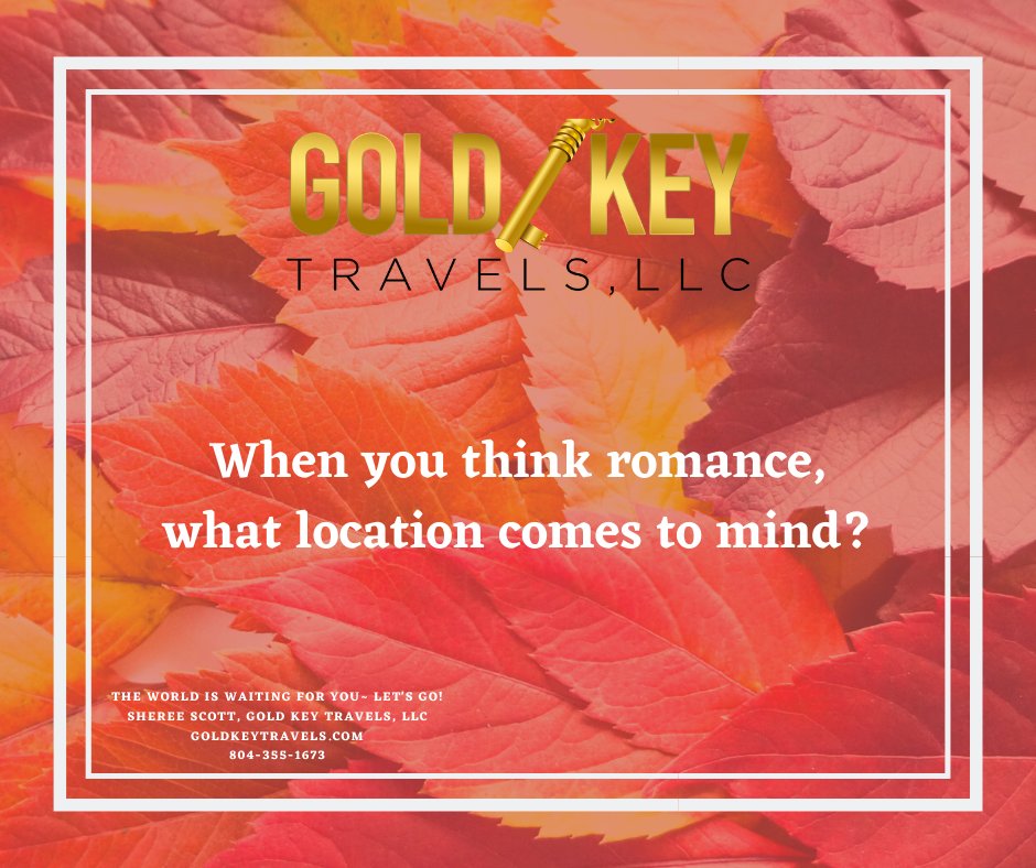 When you think romance, what location comes to mind?
.
.
Sheree Scott, Gold Key Travels, LLC
goldkeytravels.com
804-355-1673

.
.
#romance #loversretreat #romanticlocation #islandretreat