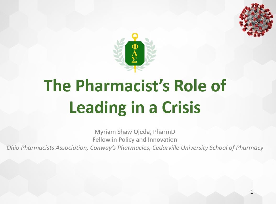 ShawOjeda_Rx's tweet image. Excited to present about ways pharmacists stepped up to address a #pandemic and the leadership qualities students can gain during this time! #OHprovideRx 

Thank you to @CUPharm and the students at #philambdasigma for this opportunity!