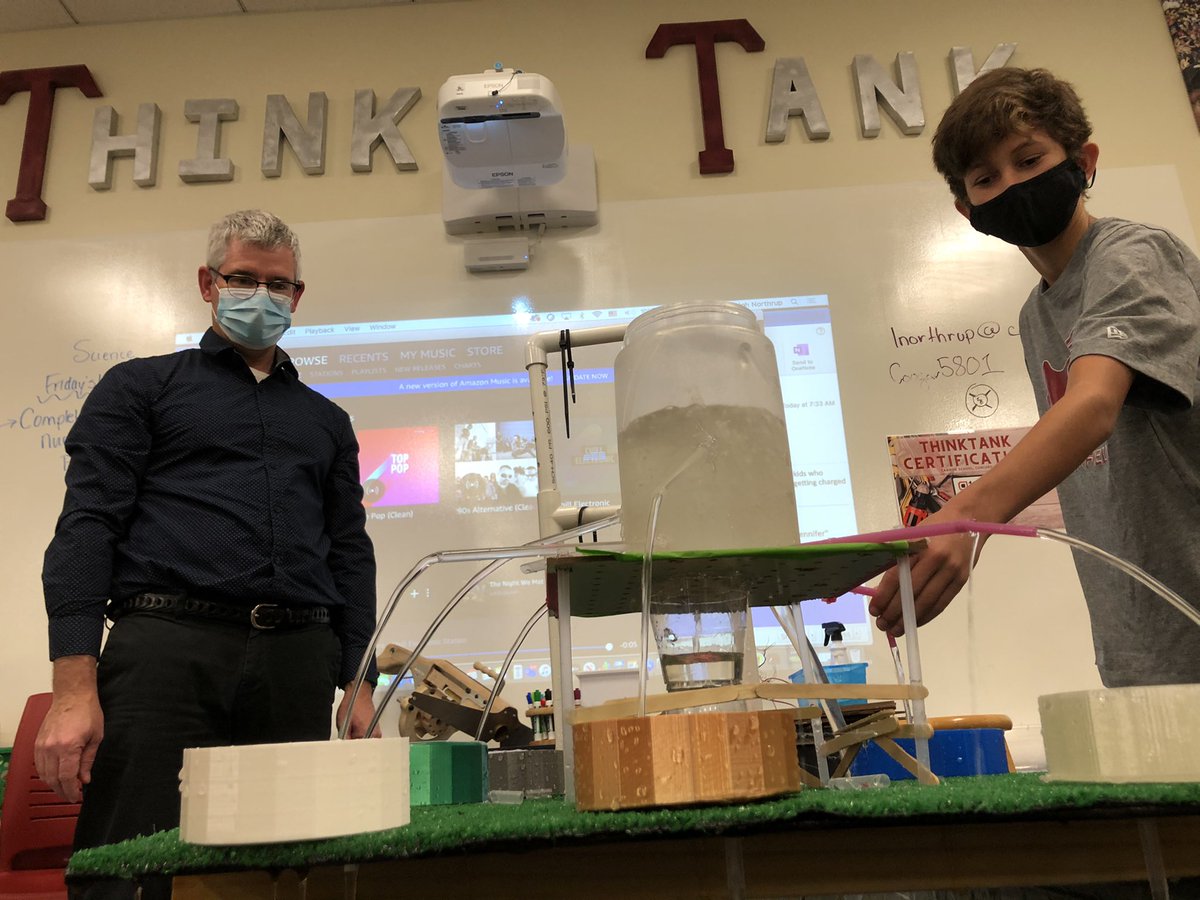 Totally rad #math and #science fusion as 8th grade students study water flow rates in the <a href="/CannonMiddle/">Cannon Middle School</a> #ThinkTank. #Makerspace #MakerED