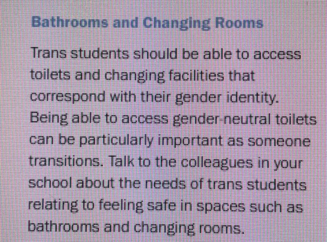 16/ What about bathrooms and overnight trips? The student should again lead. Use the opposite sex bathrooms and share a bedroom with the opposite sex on overnight trips (and presumably also in boarding schools).A few things to unpack here...