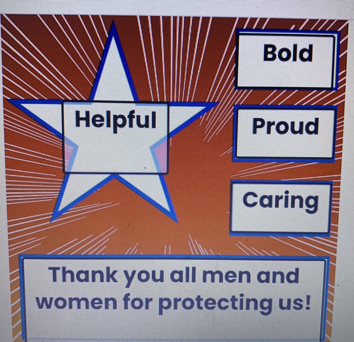 breneman_ms's tweet image. Honoring Veteran’s day during morning meeting today where the students chose 4 adjectives that they felt best described the military and wrote a thank you sentence! #NESMatters #VBAlwaysLearning