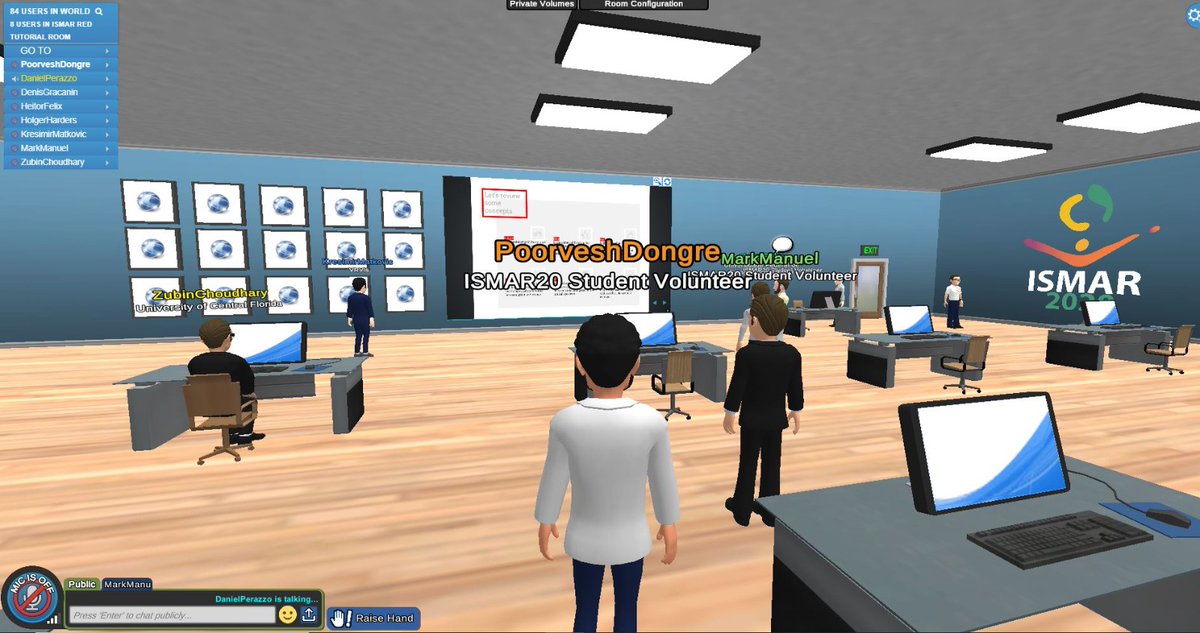 dvelab's tweet photo. Gave a tutorial on "Extended Reality and Smart Immersive Environments" at ISMAR2020 @ismarconf

Was accompanied by fellow lab members Mark Manuel and Poorvesh Dongre who are also student volunteers at the conference https://t.co/7QiksIWDZI