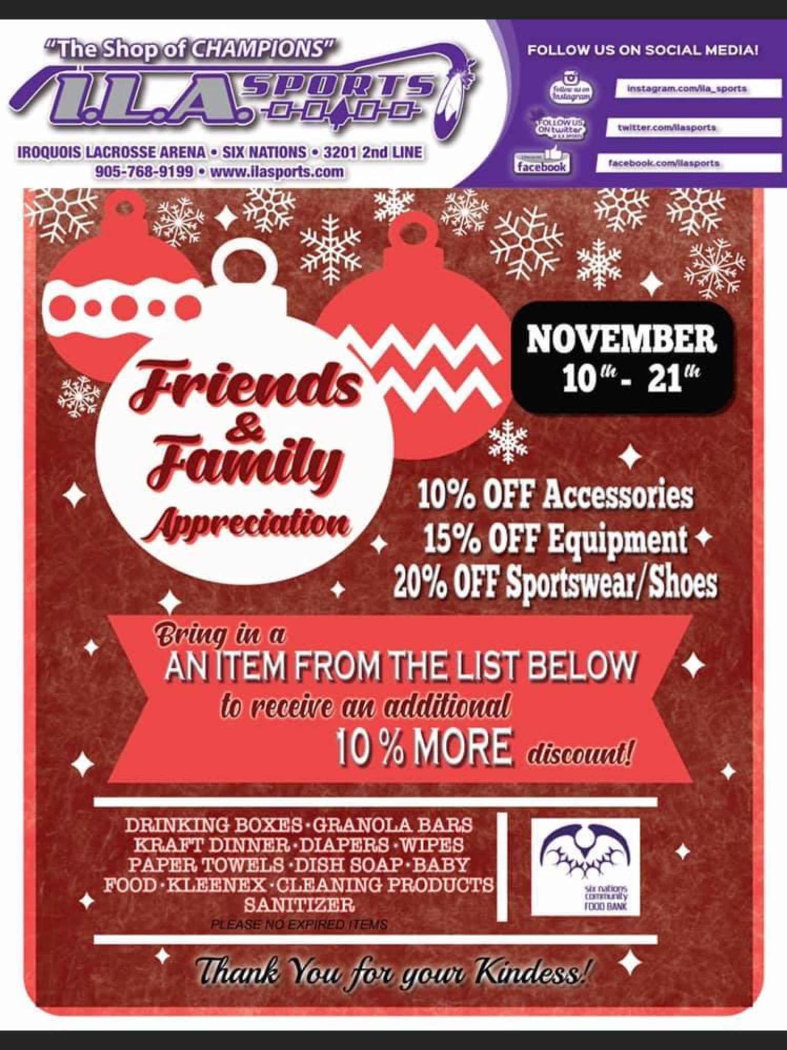 ILA SPORTS STORE on X PLEASE SHARE ILA SPORTS Friends Family appreciation Get your Xmas shopping started and don t forget to combine with our Help Us Help Others donation program