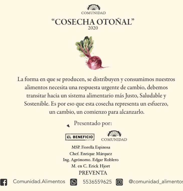Les quiero presentar un proyecto en el que he estado trabajando en este último año. Un proyecto que busca conformar una cadena alimentaria más justa, saludable y sostenible , que integre a cada protagonista desde el productor , experto y consumidor.  C O M U N I D A D