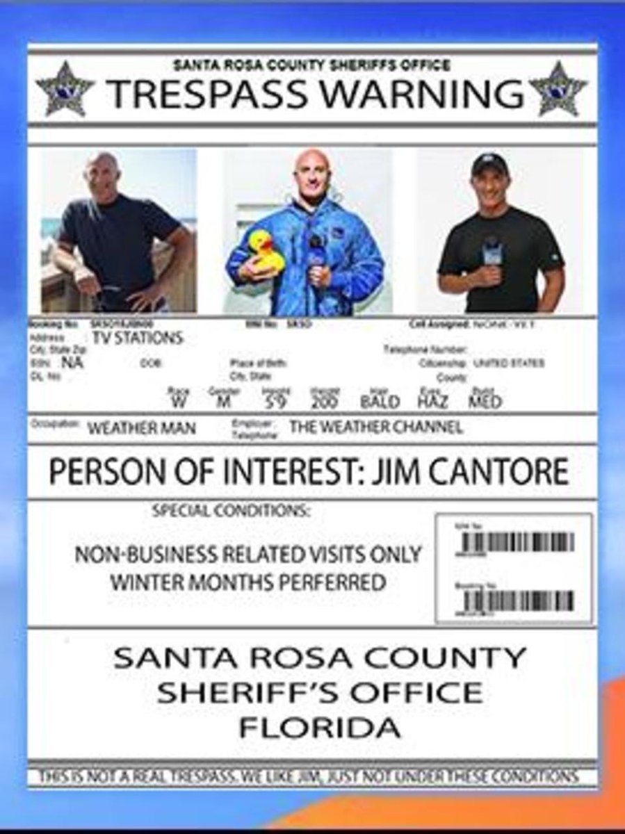 MSchwartzEDS's tweet photo. @JimCantore You are welcomed with open arms in Okaloosa County next door! https://t.co/Dski1Favtx