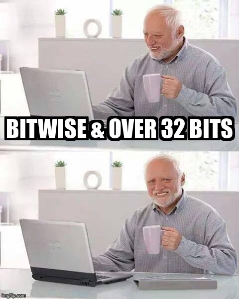 overflow_meme's tweet image. Bitwise &amp;amp; over 32 bits stackoverflow.com/questions/6476… #c17 #bitwiseand #c