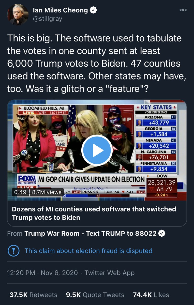 But two errors, both bad for Republicans, were all the evidence many on the right needed. The Trump bros. & others incorrectly blamed the issues on software and said they signaled wider issues with the vote. Posts & stories like these were shared hundreds of thousands of times.