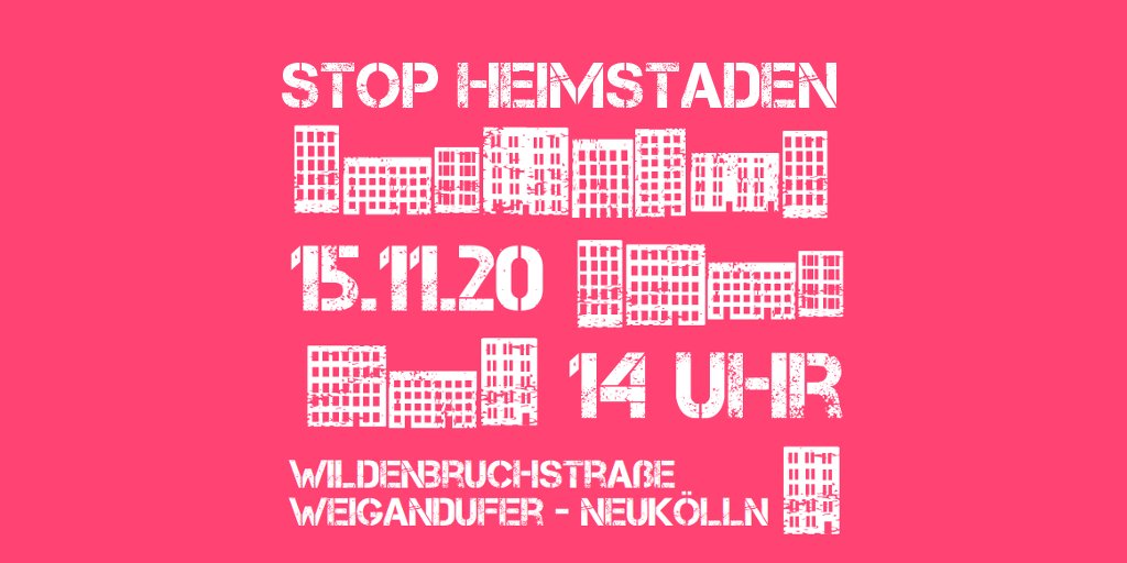 Neukölln gegen den Ausverkauf!

Kommt zu unserer Kundgebung gegen den Heimstaden-Deal, haltet Abstand, zeigt Solidarität! ✊

Wann? Sonntag, den 15.11. ab 14 Uhr
Wo? Fahrradstraße Weigandufer, Nordseite des Wildenbruchplatzes

#StopHeimstaden