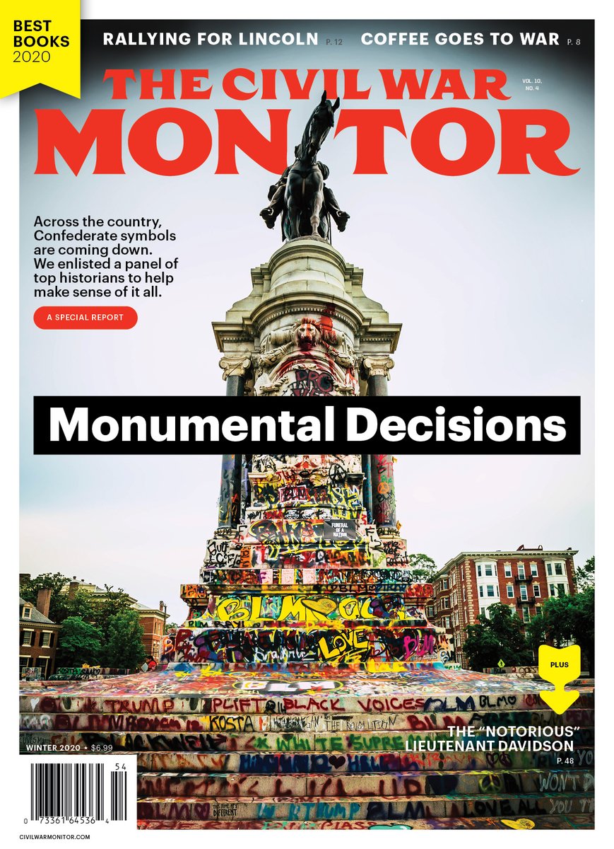 The digital version of our Winter '20 issue—which includes our historians panel on Confederate monuments and roundup of the year's best #CivilWar books—is now live for subscribers to read at our website: civilwarmonitor.com/issue-library. Not one yet? Fix that here: civilwarmonitor.com/subscribe