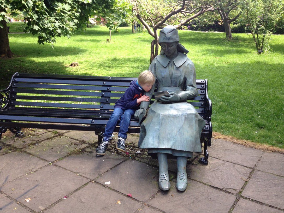 The absolute joy that is  @caitlinmoran timeline this afternoon. Some stunningly beautiful and moving statues of women. I need to make a list. Just a few copied here: a grand one of Mary Seacole, a lovely park bench statue of Vera Britain and the gansey girl in Bridlington.