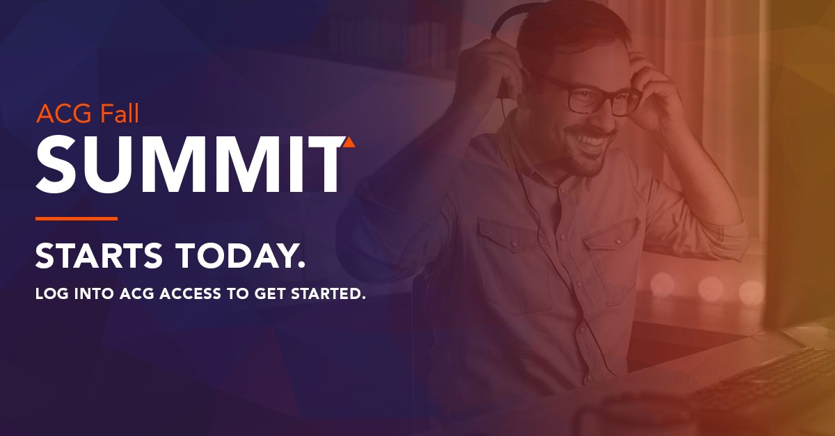 ACGGlobal's tweet photo. Thank you, @GusFaucherPNC! The first session of the #ACGFallSummit was fantastic. Now, attendees, it's time to hit the #VirtualBallroom! Join your meetings and the open #networking via #ACGAccess to connect, reconnect and #network. #DontFallBehind https://t.co/kEy7KWf0G6 https://t.co/w1yF9irUwq