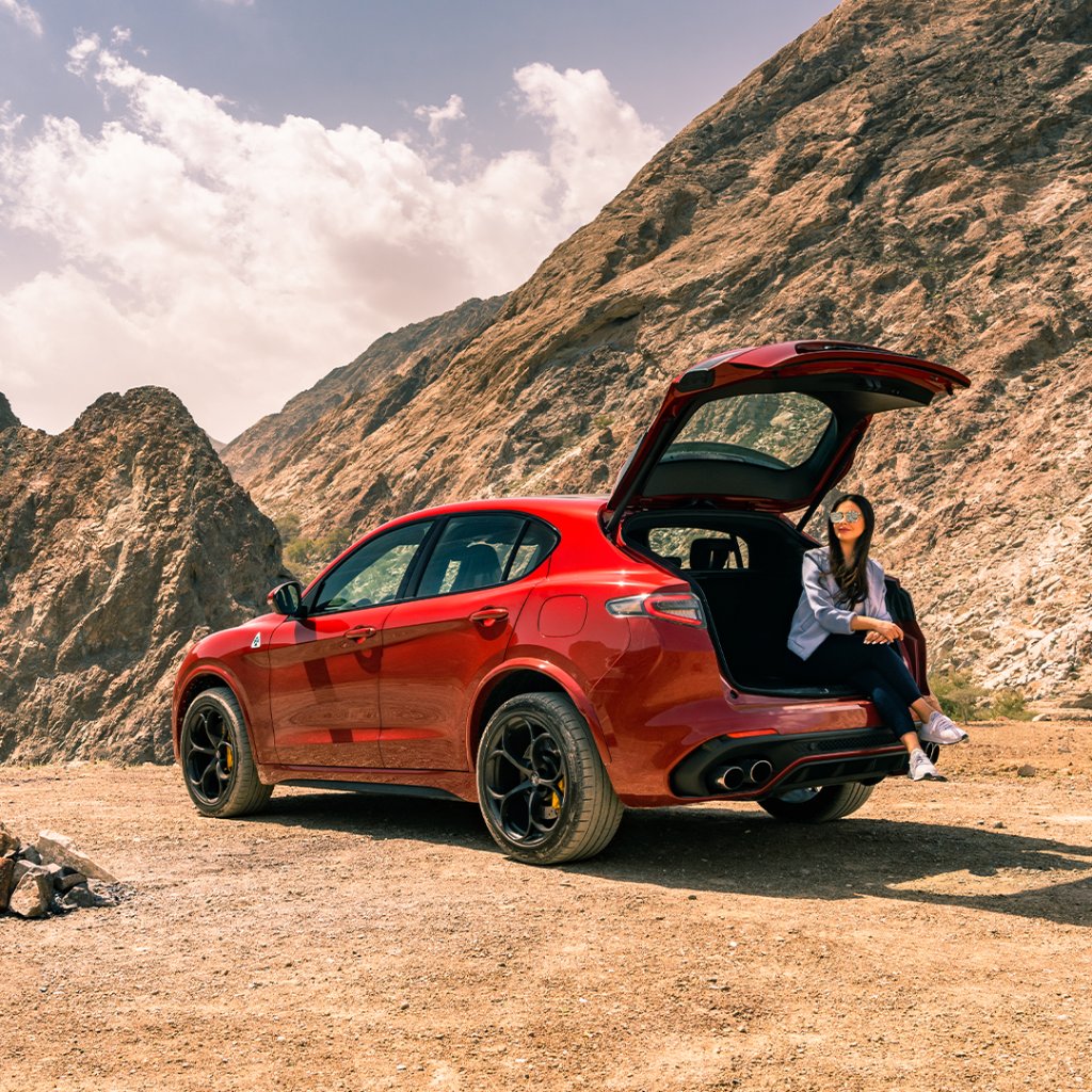 Always make space to dream 🍀 IG shahdaljumaily 
#StelvioQuadrifoglio #AlfaRomeoQuadrifoglo   #LaMeccanicaDelleEmozioni