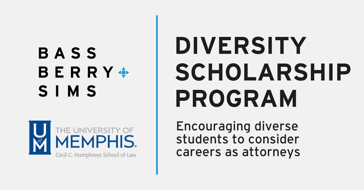Bass, Berry & Sims (@bassberrysims) on Twitter photo Bass, Berry & Sims is proud to launch the Diversity Scholarship Program in partnership with <a href="/memlawschool/">Univ. of Memphis Law</a>. The program will help prepare students for success in the legal industry. Learn more about this partnership: bit.ly/BBS-MemphisLaw
#Diversity #Inclusion Bass, Berry & Sims is proud to launch the Diversity Scholarship Program in partnership with <a href="/memlawschool/">Univ. of Memphis Law</a>. The program will help prepare students for success in the legal industry. Learn more about this partnership: bit.ly/BBS-MemphisLaw
#Diversity #Inclusion