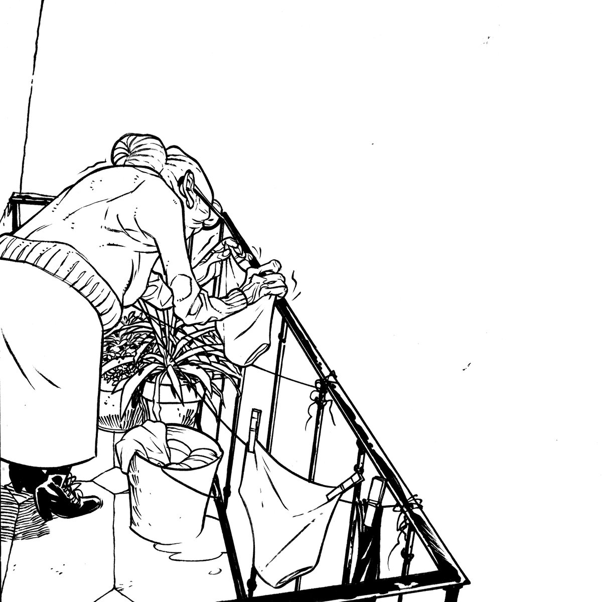 Dip pens were used to dirty lines and required smart moves from the wrist. Brushes were much elegant and smoothie but really difficult to control. It took me months and *literally* tears to get any decent point with them.I used semi glossy paper to avoid any grain on the lines.