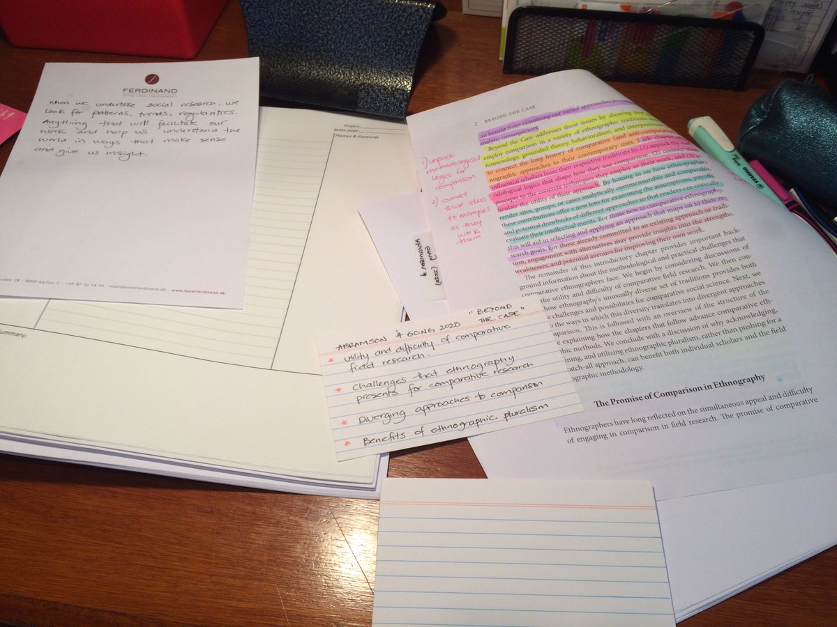 Bonus  #AcWriMo  #WritingTip for Nov 10/2020: Reading and annotating and scribbling and highlighting and writing index cards and Cornell Notes all helps me “trigger” or “detonate” thoughts — so I use these strategies as prompts (see my next tweet for links to blog posts)