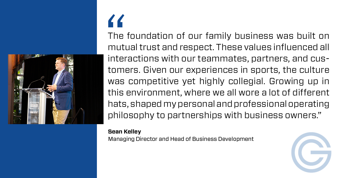 At Gridiron we are taking the time to share the unique experiences of our team members who have grown up in and worked in founder and family-owned businesses.
Today, we will hear from Managing Director Sean Kelley. #winningtogether #gridironcapital #familybusiness