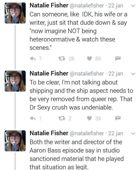 Of course she couldn't really control Jensen. But she sure tried. When he gave his opinion on her ship, she called him Sean Spicer. Nothing like painting him as a corrupt Trump admin. PLUS implying that someone needs to sit him down and teach him not to see Dean as straight.